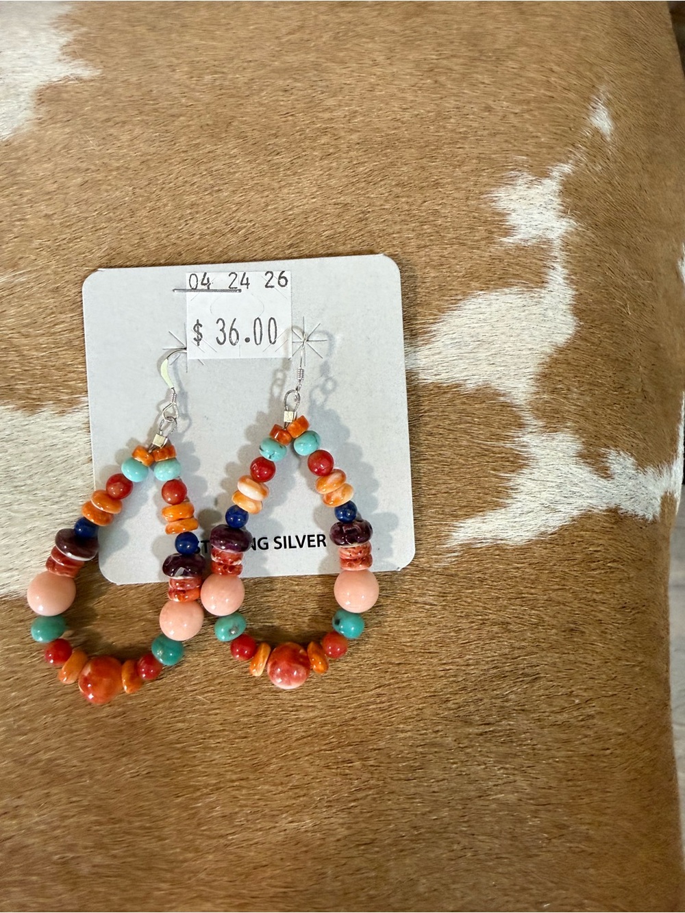 Colorful Beaded Teardrop Earrings - Multicolor